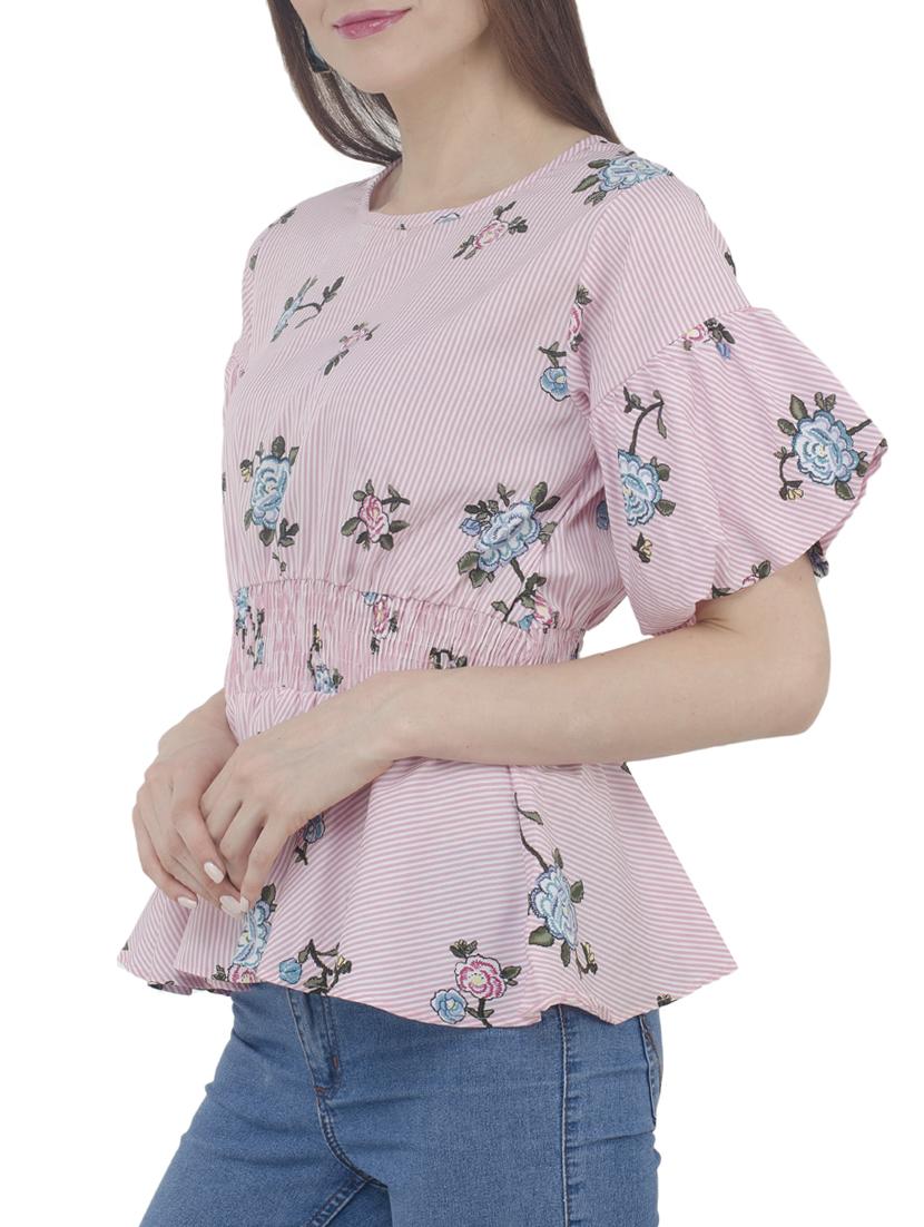 elasticated waist bell sleeve top - 15318684 - Zoom Image - 3