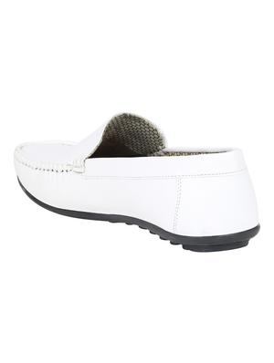white leatherette slip on loafer - 15318845 - Standard Image - 3