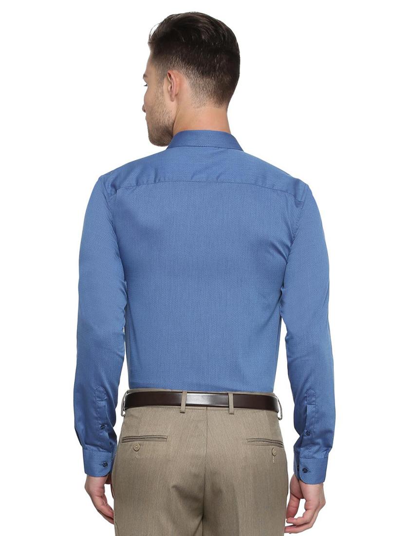 blue cotton formal shirt - 15320049 - Zoom Image - 3