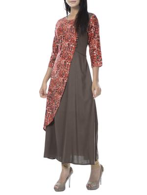 Printed a-line kurta - 15320693 - Standard Image - 3