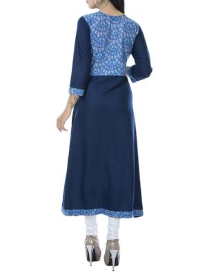Printed a-line kurta - 15320695 - Standard Image - 3