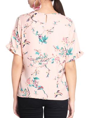 floral ruffle sleeved top - 15321243 - Standard Image - 3