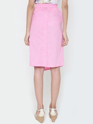 button detail wrap skirt - 15321535 - Standard Image - 3