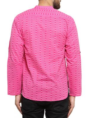 pink cotton short kurta - 15321742 - Standard Image - 3