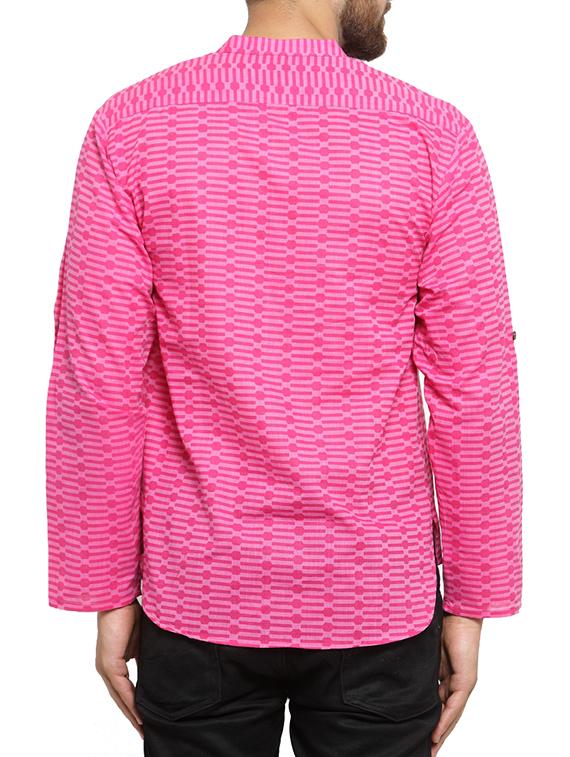 pink cotton short kurta - 15321742 - Zoom Image - 3