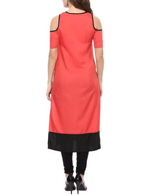 straight cold shoulder kurta - 15322289 - Standard Image - 3