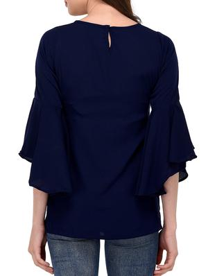 keyhole back bell sleeved top - 15322295 - Standard Image - 3