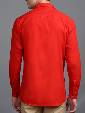 red cotton casual shirt - 15323338 - Standard Image - 3