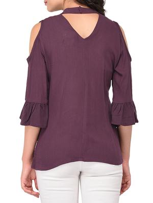 choker neck cold-shoulder top - 15323414 - Standard Image - 3