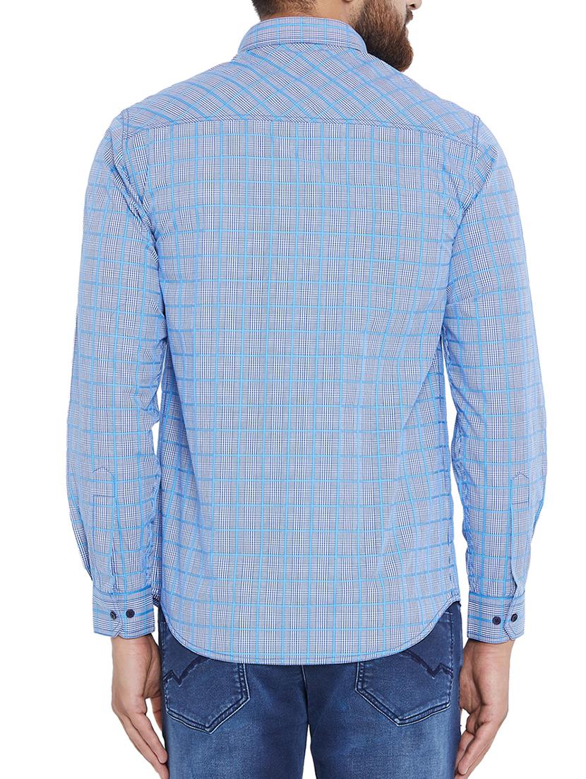 blue cotton casual shirt - 15324737 - Zoom Image - 3