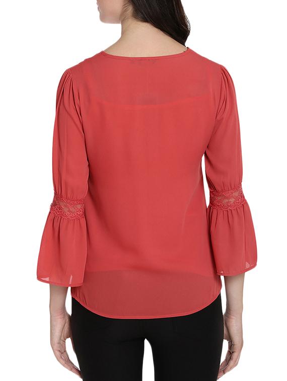 lace detail flared sleeved top - 15326233 - Zoom Image - 3