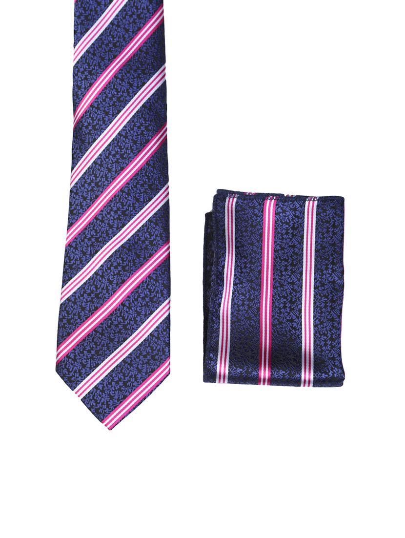 multi colored micro fiber tie with pocket square and belt - 15326425 - Zoom Image - 3