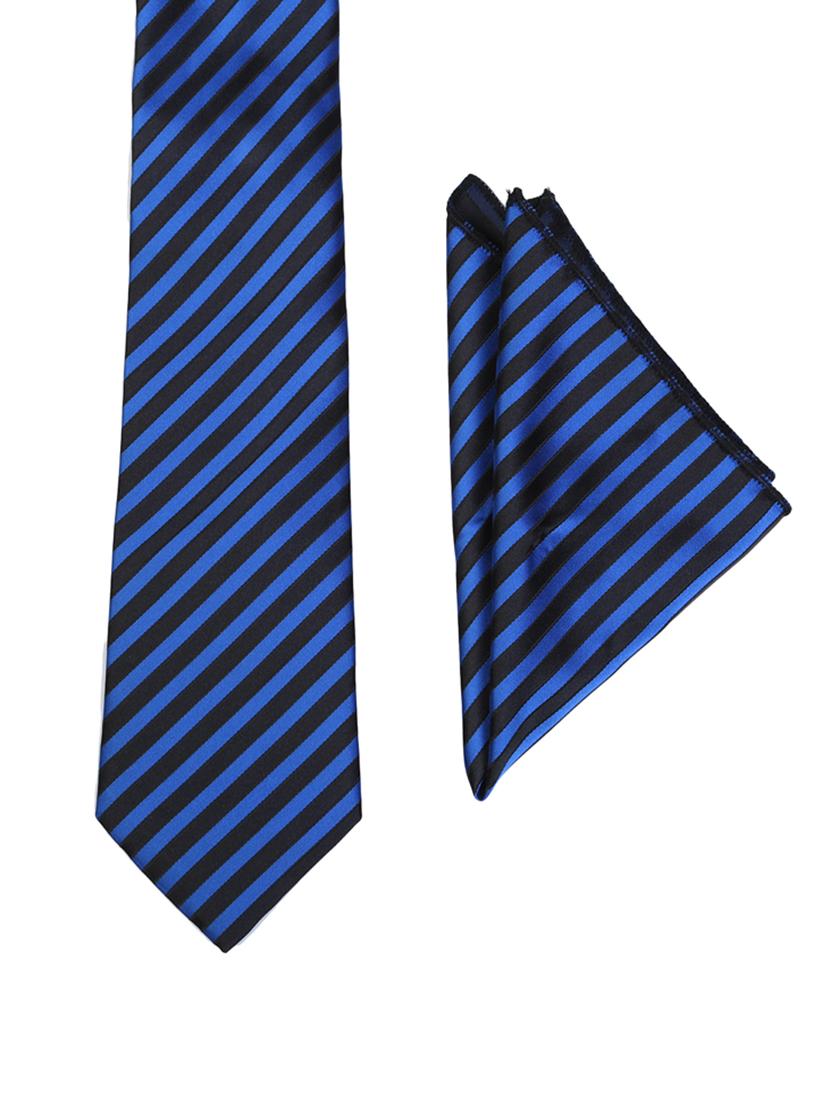 blue tie with belt and pocket square - 15326427 - Zoom Image - 3