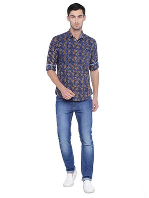 blue floral print casual shirt - 15327241 - Standard Image - 3