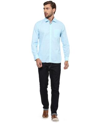 blue cotton casual shirt - 15327245 - Standard Image - 3