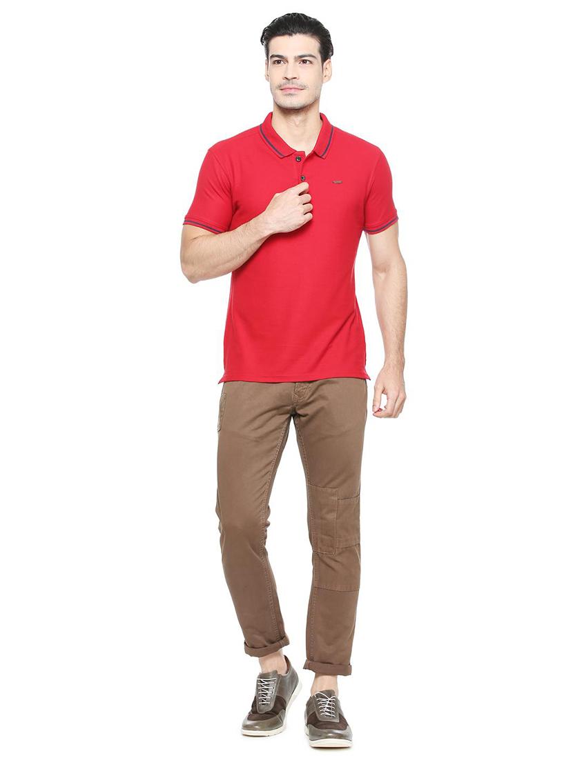 red cotton blend polo t-shirt - 15327971 - Zoom Image - 3