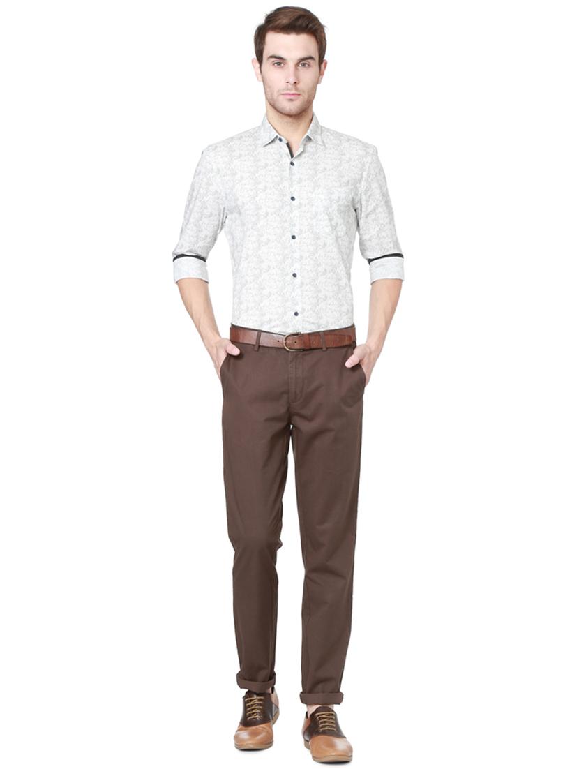 brown cotton chinos - 15328003 - Zoom Image - 3