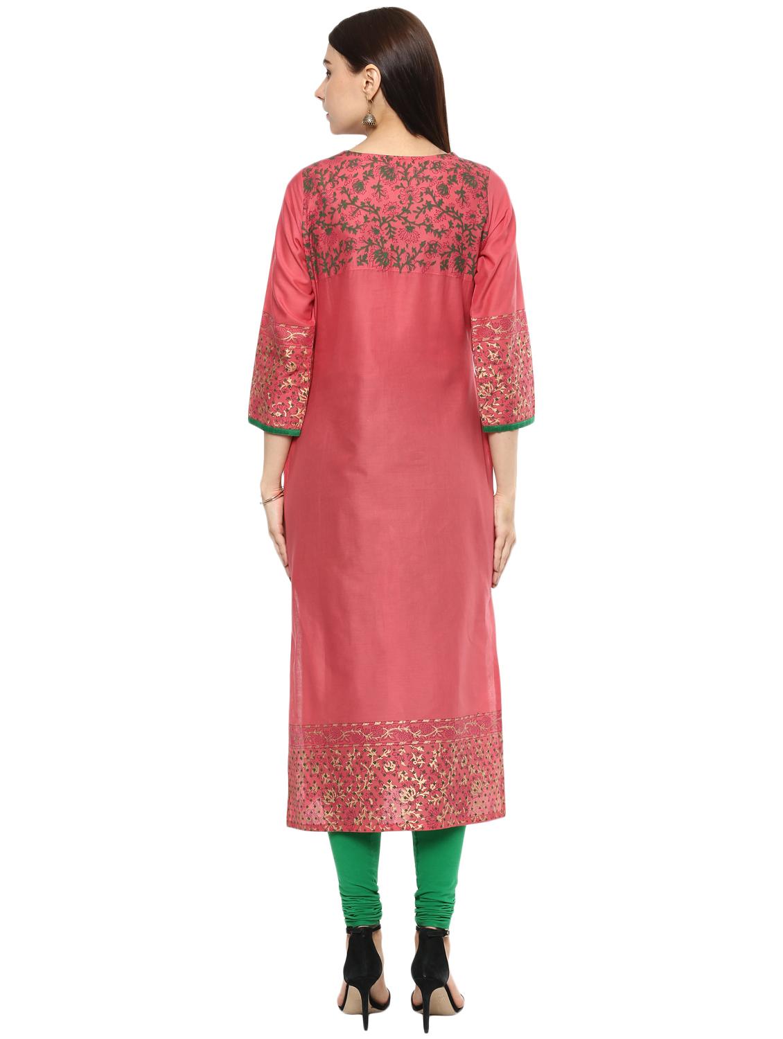 straight block print kurta - 15328388 - Zoom Image - 3