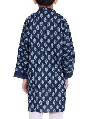 blue cotton kurta set - 15328412 - Standard Image - 3