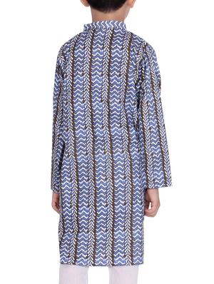 blue cotton kurta set - 15328422 - Standard Image - 3