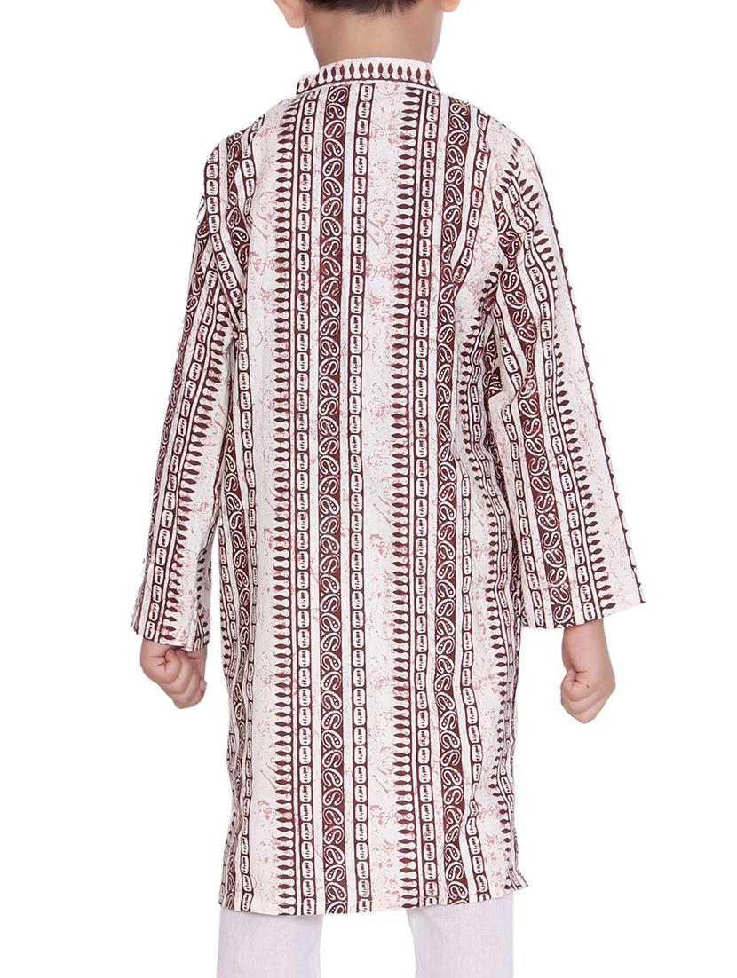 red cotton kurta set - 15328426 - Zoom Image - 3