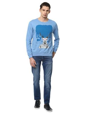 blue cotton sweatshirt - 15328461 - Standard Image - 3