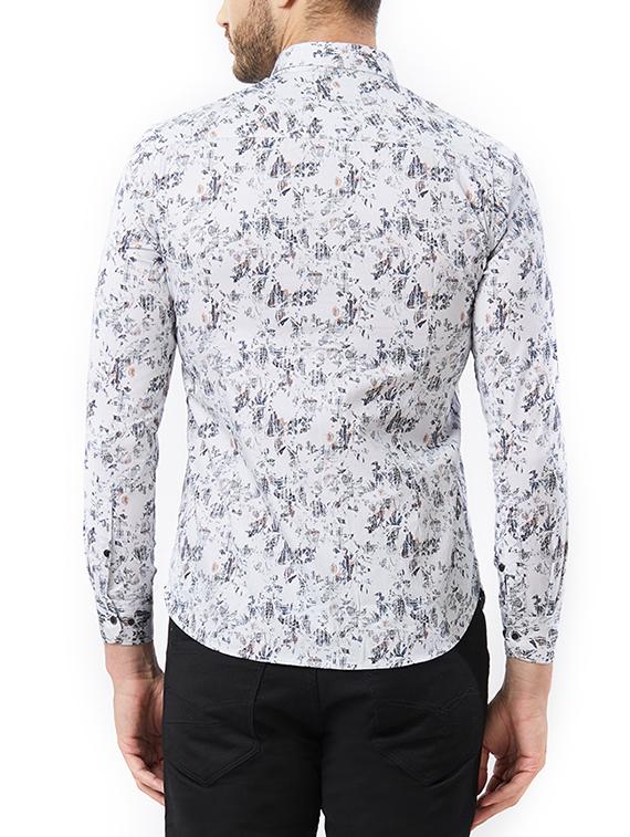 white cotton casual shirt - 15328592 - Zoom Image - 3