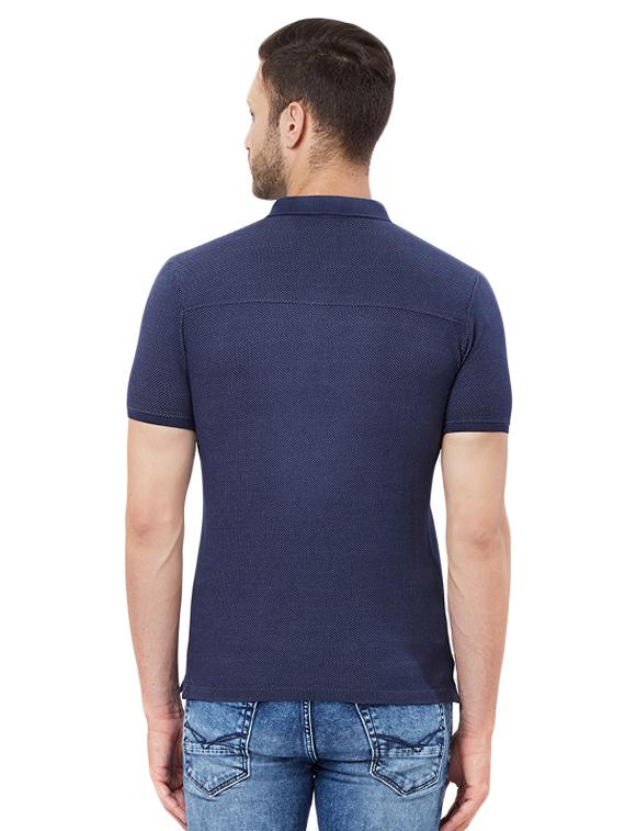 solid blue polo t-shirt - 15328607 - Zoom Image - 3