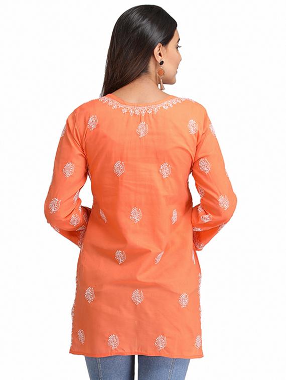Chikankari straight kurti - 15328829 - Zoom Image - 3