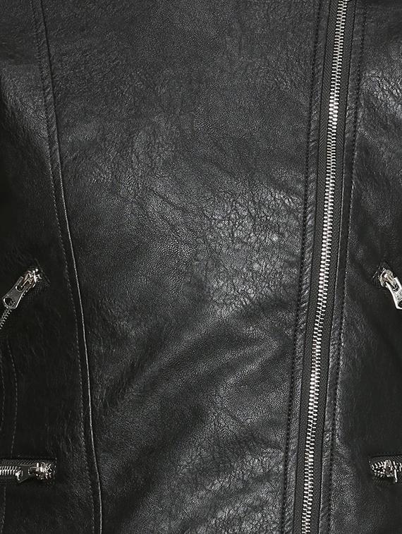 embroidered leatherette jacket - 15329147 - Zoom Image - 3
