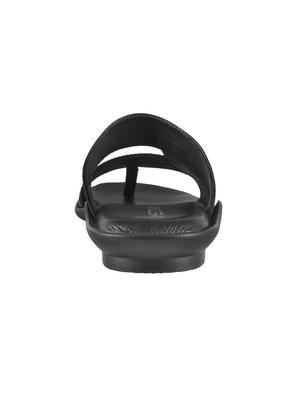 black Leather slip on slipper - 15330619 - Standard Image - 3