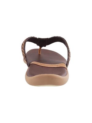 brown Leather toe separator slipper - 15330674 - Standard Image - 3