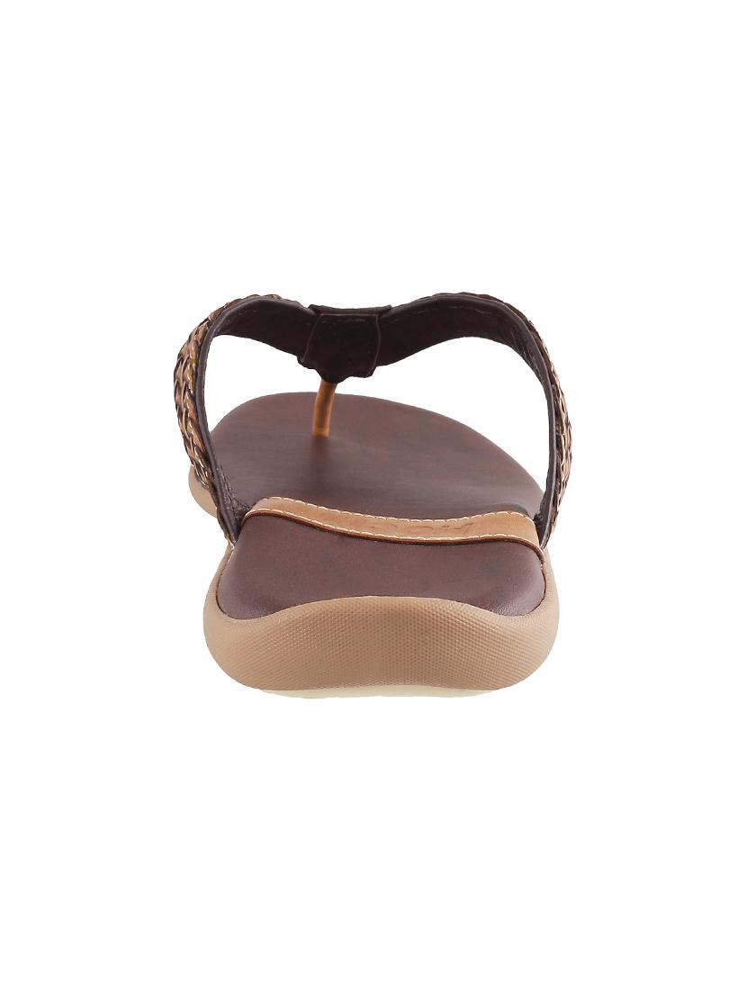 brown Leather toe separator slipper - 15330674 - Zoom Image - 3