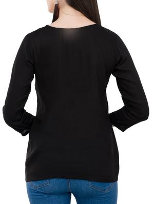Lace trim mesh yoke neckline top - 15331251 - Standard Image - 3
