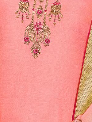 embroidered unstitched churidaar suit - 15333555 - Standard Image - 3