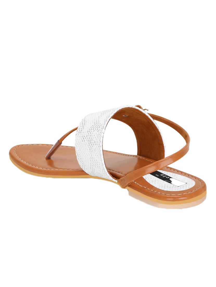 white faux leather back strap sandals - 15333951 - Zoom Image - 3