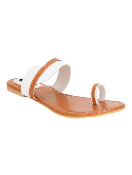 white faux leather one toe sandals - 15333954 - Standard Image - 1