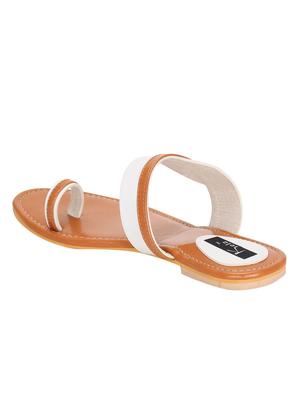 white faux leather one toe sandals - 15333954 - Standard Image - 3