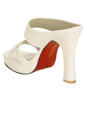 white slip on sandal - 15333960 - Standard Image - 3