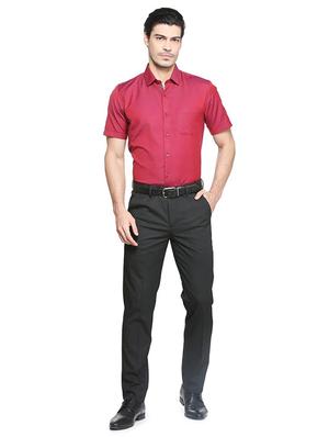 black polyester blend flat front formal trouser - 15334020 - Standard Image - 3