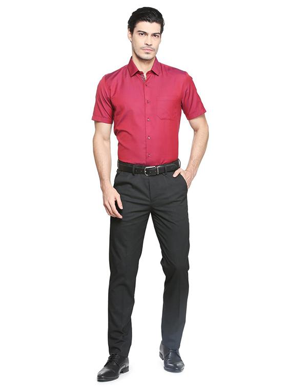black polyester blend flat front formal trouser - 15334020 - Zoom Image - 3