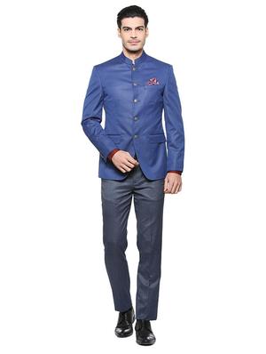 blue polyester casual blazer - 15335413 - Standard Image - 3