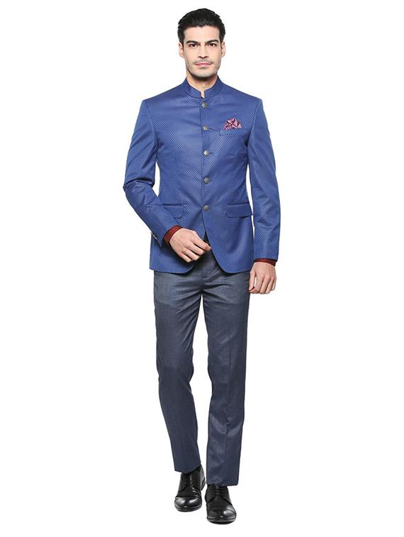blue polyester casual blazer - 15335413 - Zoom Image - 3