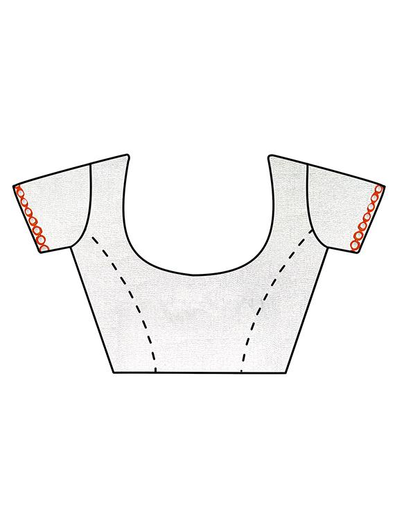 mirror lace border orange saree with blouse - 15335447 - Zoom Image - 3