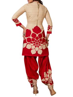 block print unstitched salwar suit - 15335704 - Standard Image - 3