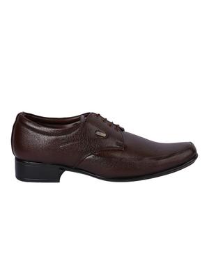brown Faux Leather lace-up derbys - 15336141 - Standard Image - 3