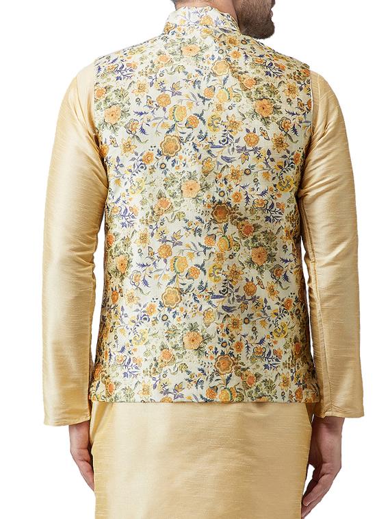 multi colored silk nehru jacket - 15336184 - Zoom Image - 3