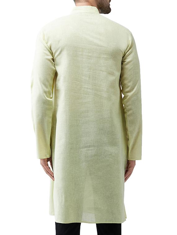 green solid long kurta - 15336203 - Zoom Image - 3