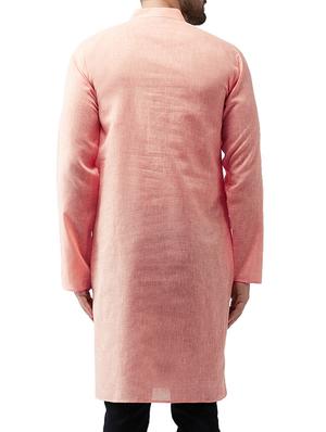 pink cotton long kurta - 15336207 - Standard Image - 3