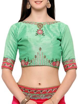 lace border pink saree with blouse - 15337057 - Standard Image - 3